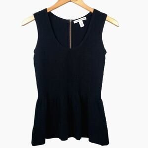 Autumn Cashmere Women Peplum Knit Top S Modern Career Minimalist Preppy Twee